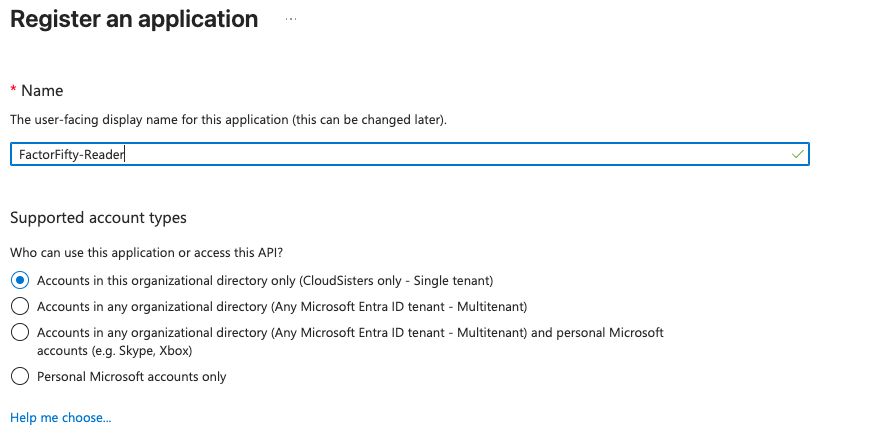 Register an application